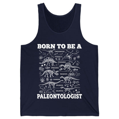 Born to Be a Paleontologist dinosaur skeletons Tank Top Navy product mockup