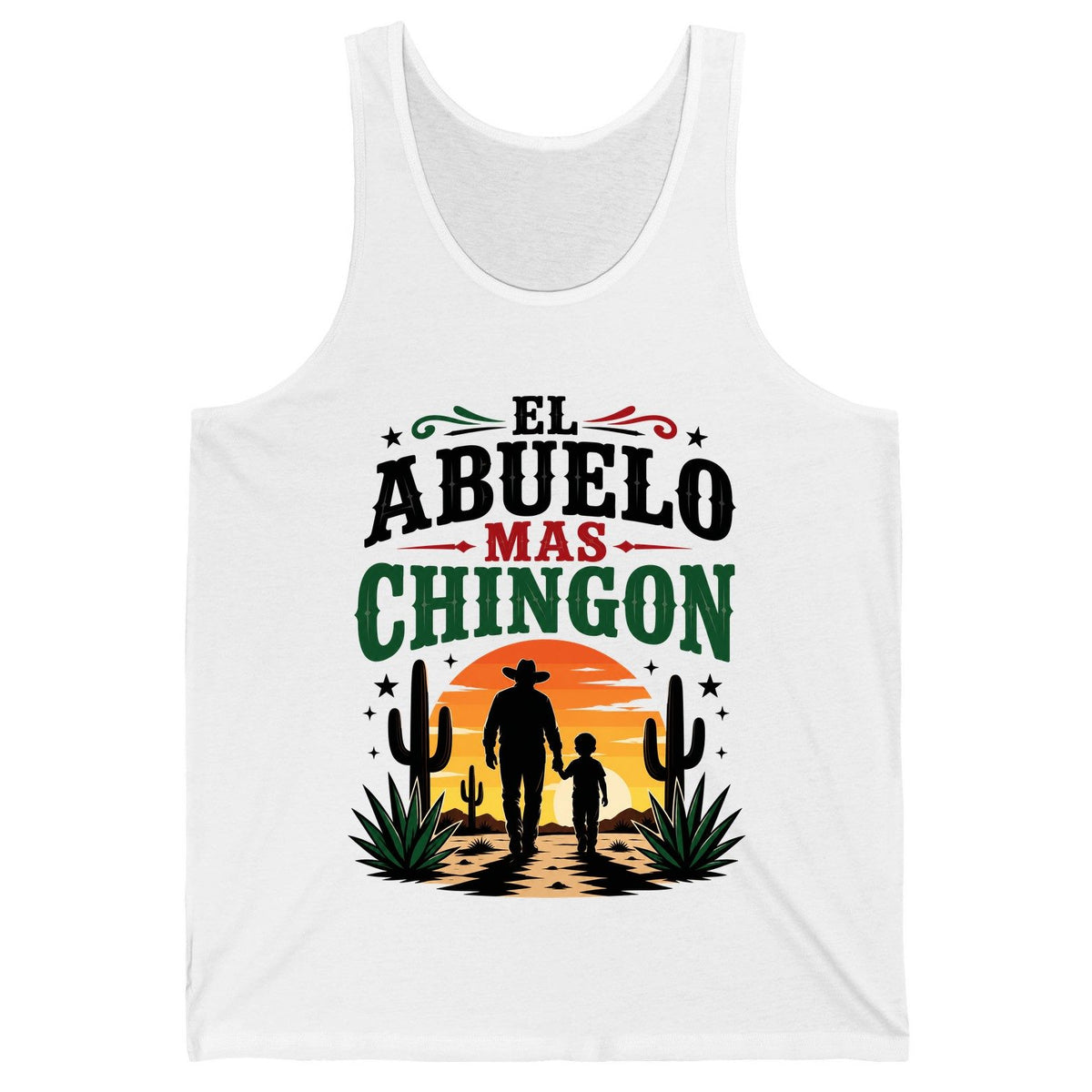El Abuelo Mas Chingon grandfather and grandson Tank Top White product mockup