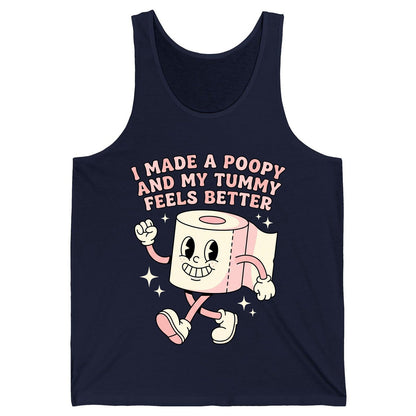 I Made a Poopy and My Tummy Feels Better funny toilet paper Tank Top Navy product mockup