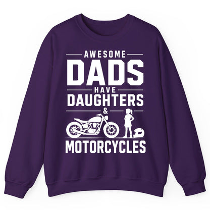 Awesome Dads Have Daughters & Motorcycles motorcycle dad Sweatshirt Purple product mockup
