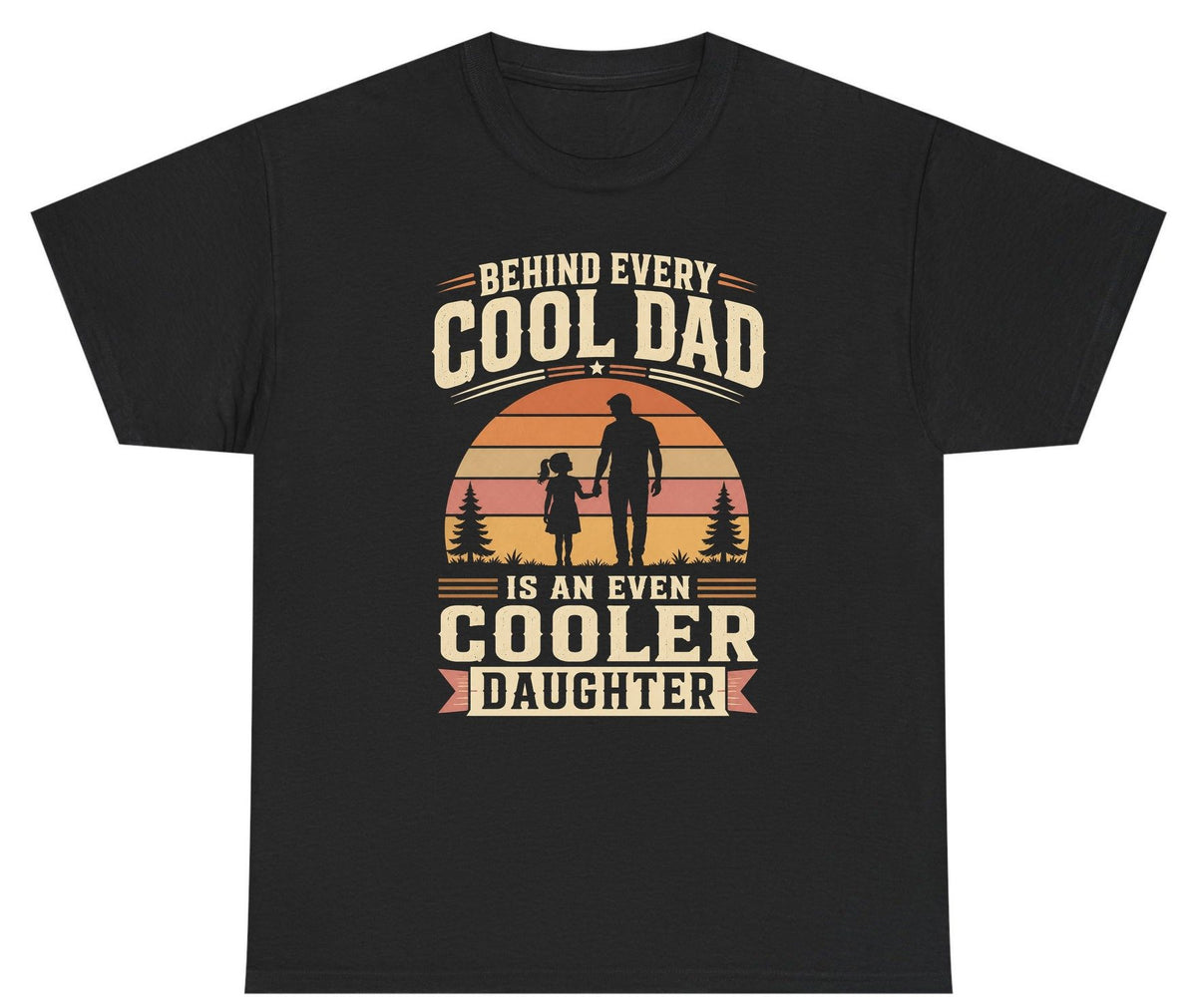 Behind Every Cool Dad Is an Even Cooler Daughter father and daughter Youth T-Shirt Black product mockup