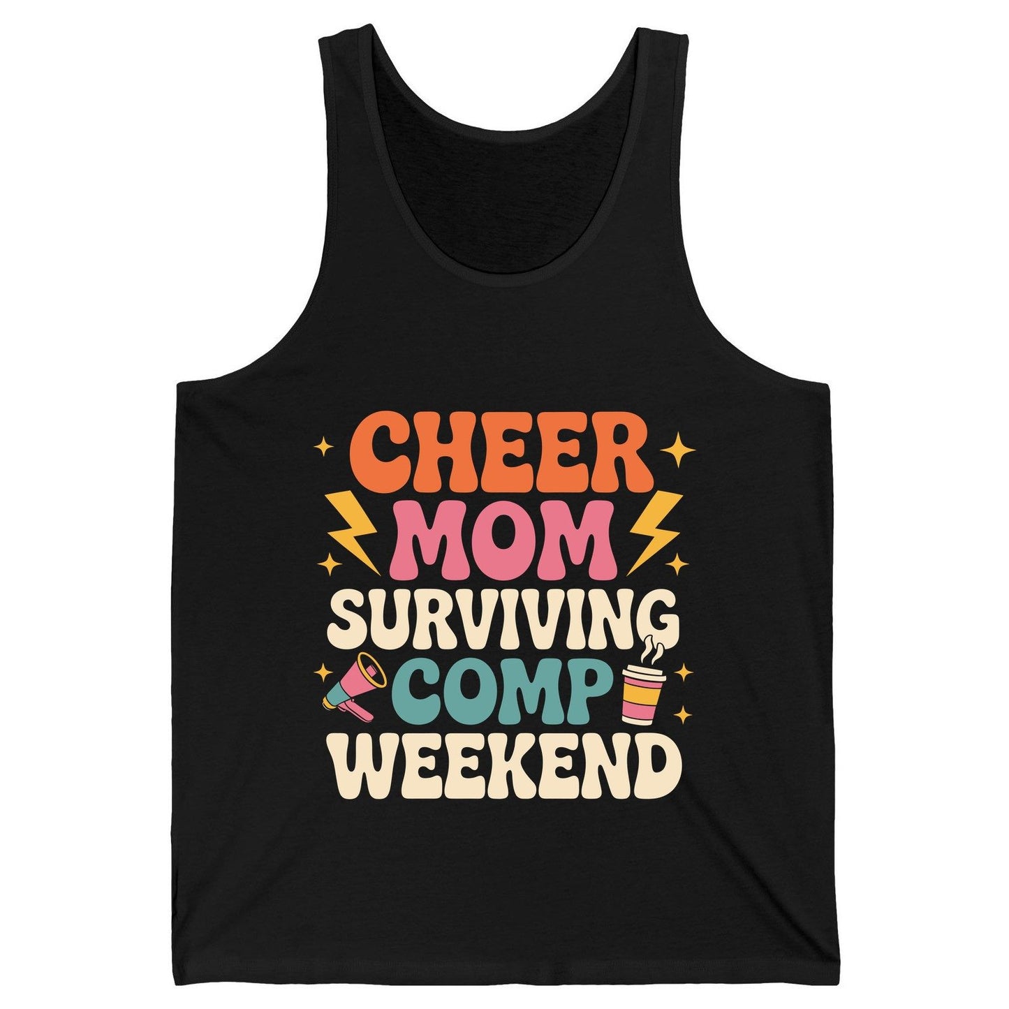 Cheer Mom Surviving Comp Weekend cheer mom Tank Top Black product mockup
