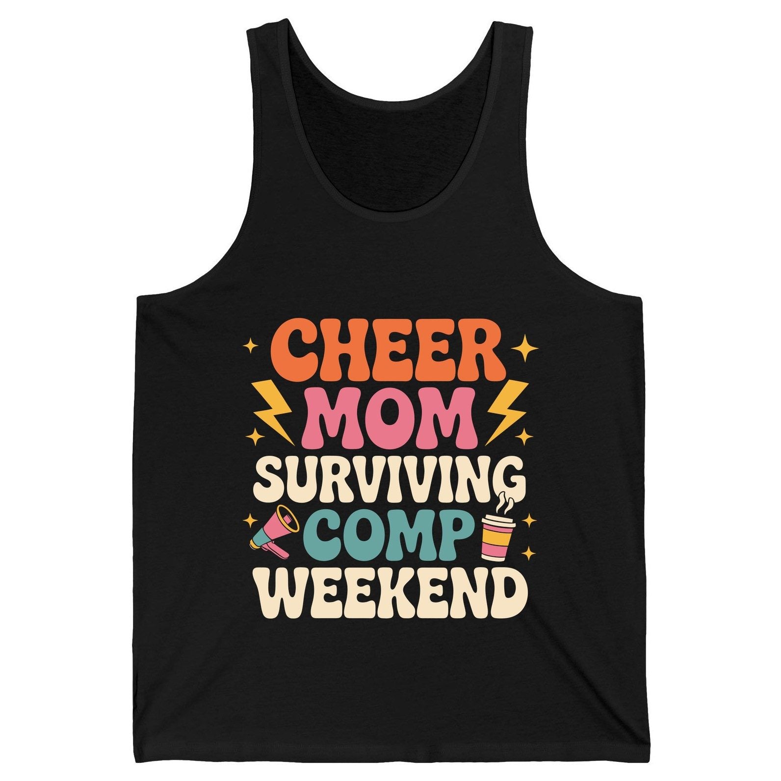 Cheer Mom Surviving Comp Weekend cheer mom Tank Top Black product mockup