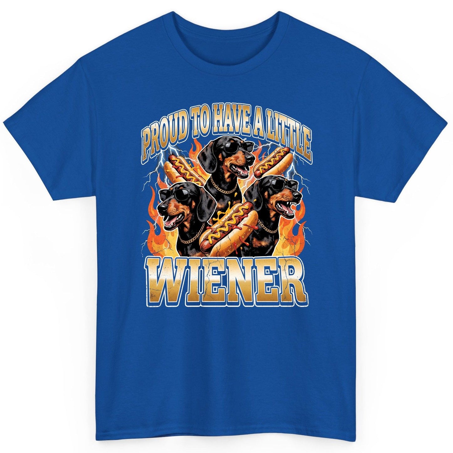 Proud to Have a Little Wiener dachshund T-Shirt Royal product mockup