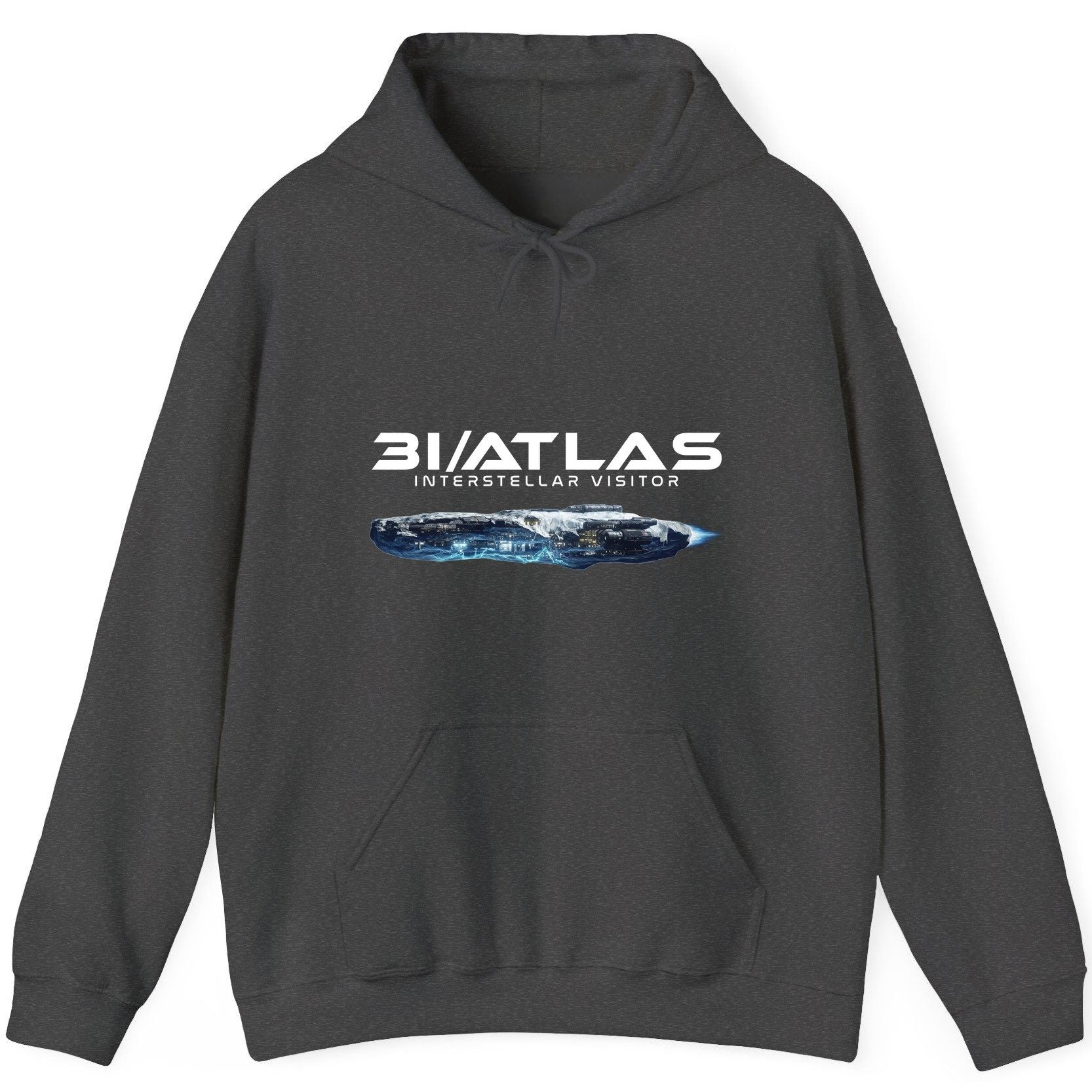 31 Atlas Interstellar Visitor sci-fi spaceship Hoodie Dark Heather product mockup