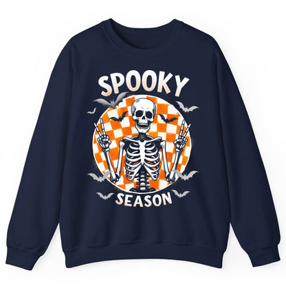 Spooky Season Halloween skeleton Sweatshirt Navy product mockup