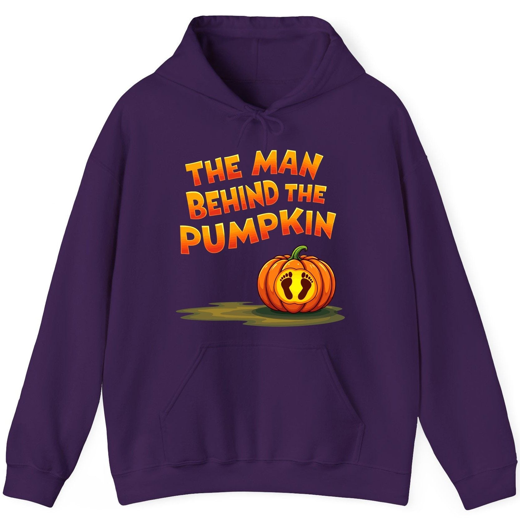 The Man Behind the Pumpkin pregnancy announcement Hoodie Purple product mockup