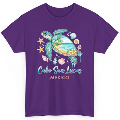 Cabo San Lucas Mexico sea turtle T-Shirt Purple product mockup