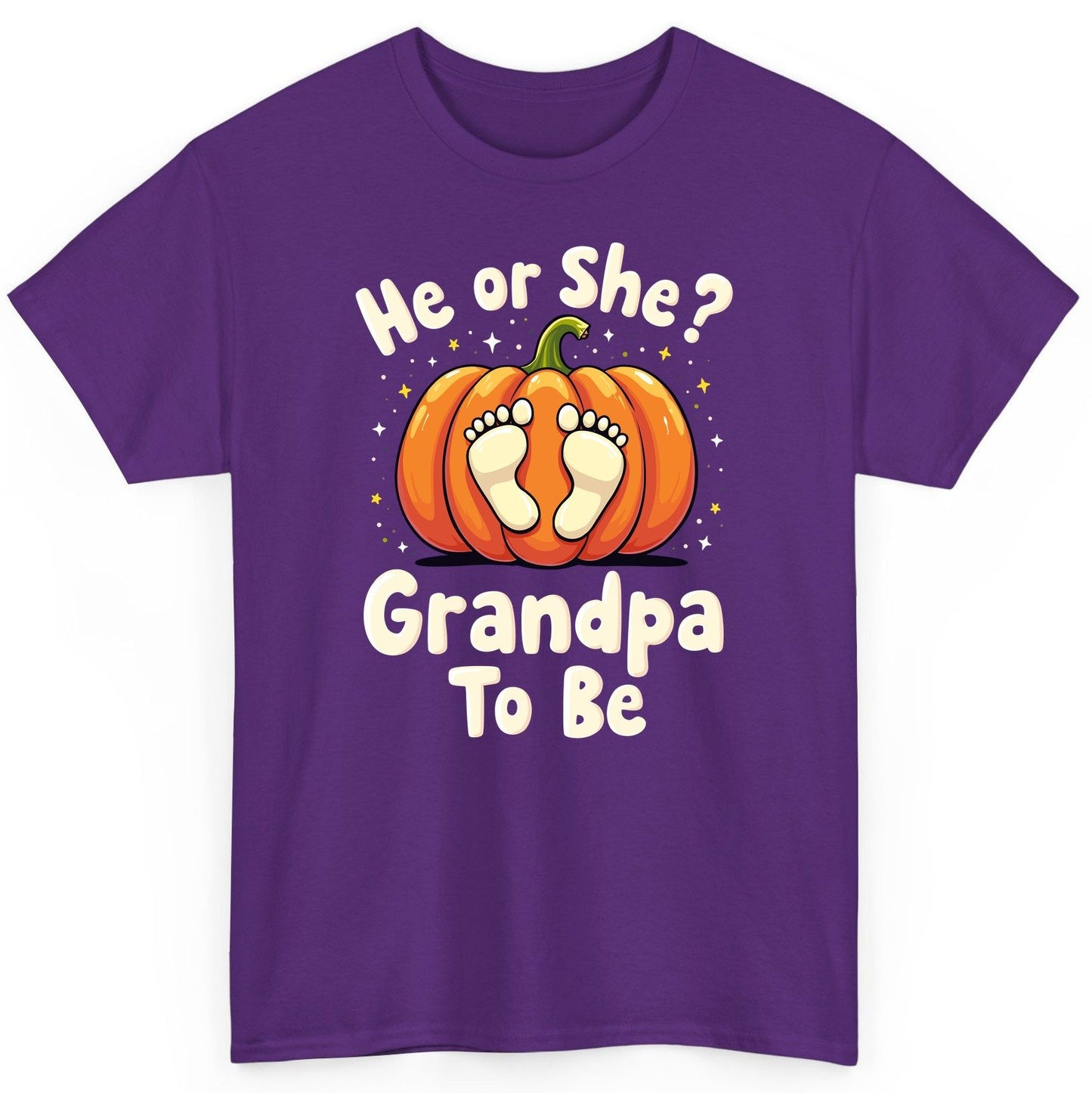 He or She Grandpa to Be gender reveal T-Shirt Purple product mockup