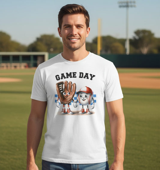 Game Day baseball T-Shirt White lifestyle mockup