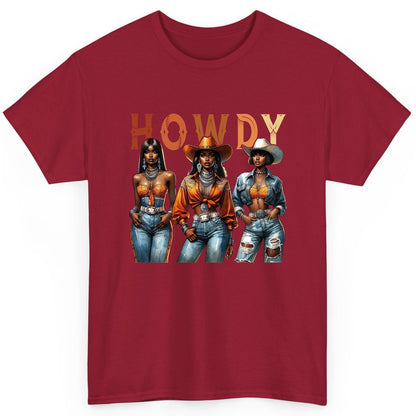 Howdy black cowgirls T-Shirt Cardinal Red product mockup