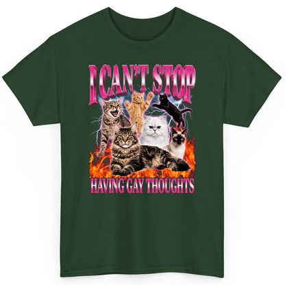 I Can't Stop Having Gay Thoughts cats T-Shirt Forest Green product mockup