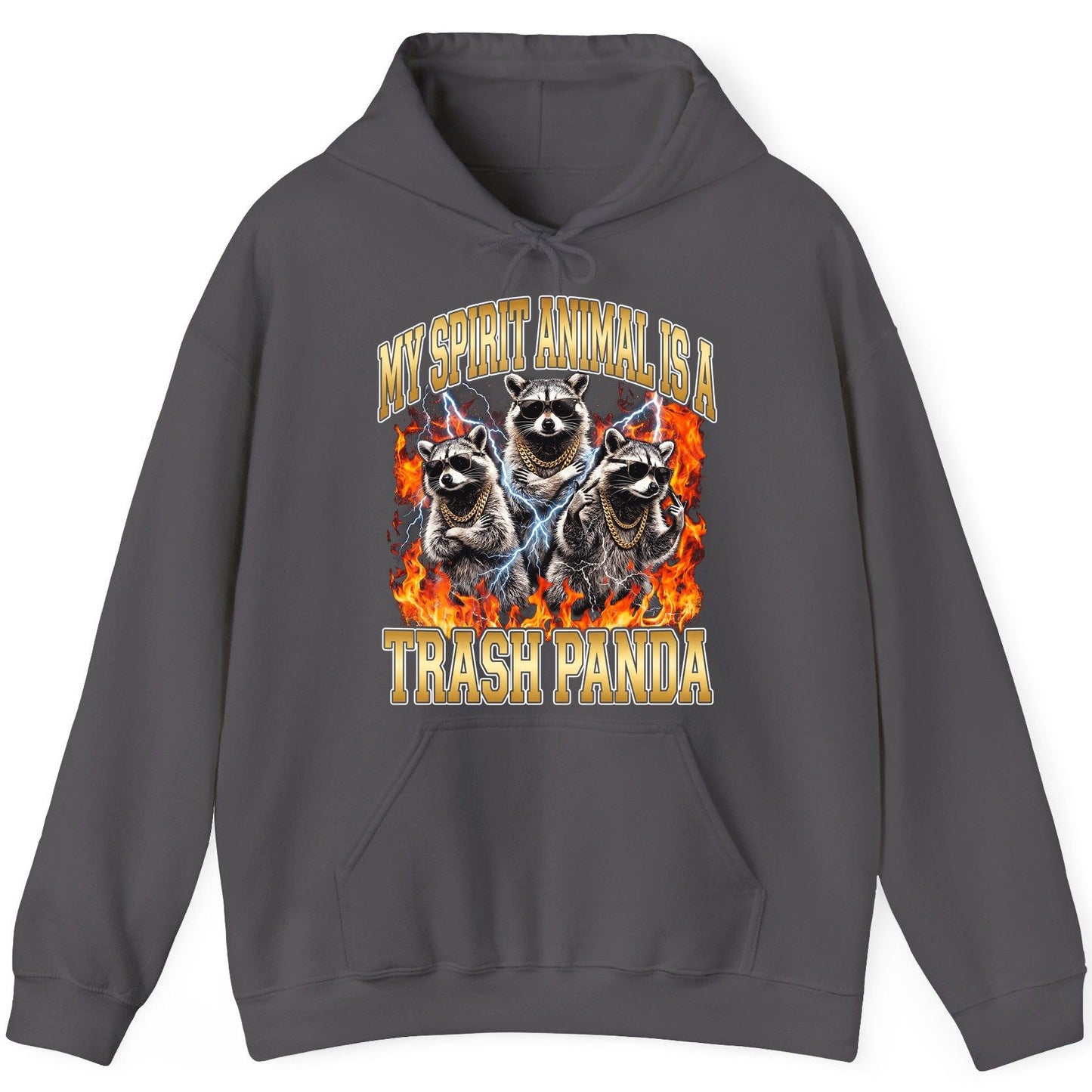 My Spirit Animal Is a Trash Panda raccoon Hoodie Charcoal product mockup