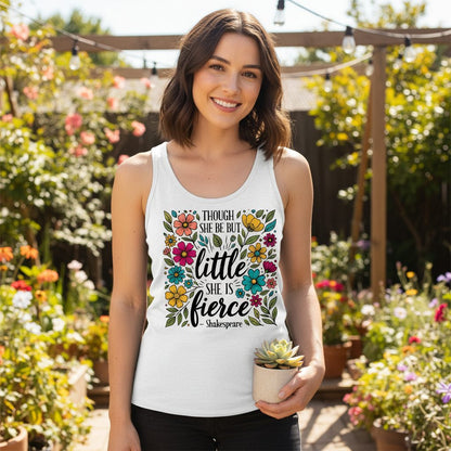 Though She Be but Little, She Is Fierce - Shakespeare shakespeare quote Tank Top White lifestyle mockup