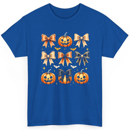 Cute Halloween Pumpkins and Bows Halloween T-Shirt Royal product mockup