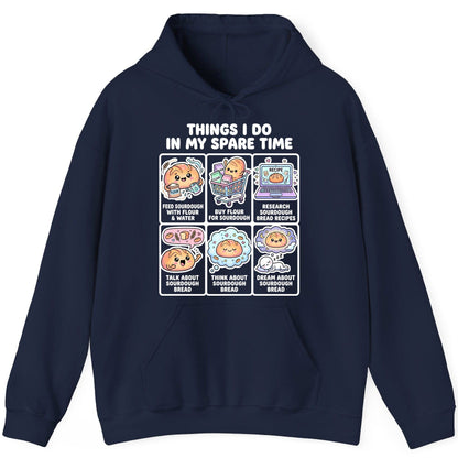 Things I Do in My Spare Time sourdough bread baking Hoodie Navy product mockup