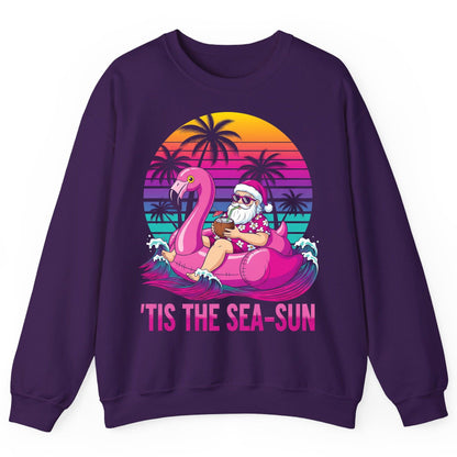 'Tis the Sea-Sun tropical santa claus Sweatshirt Purple product mockup