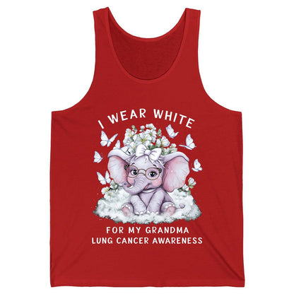I Wear White for My Grandma Lung Cancer Awareness lung cancer awareness Tank Top Red product mockup