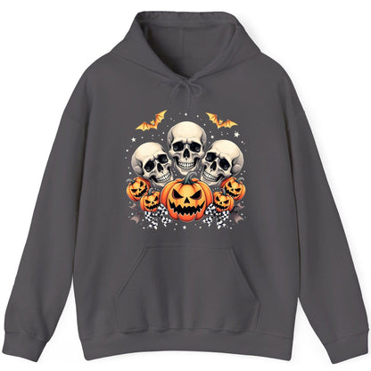 Skulls and Pumpkins Halloween Halloween Hoodie Charcoal product mockup