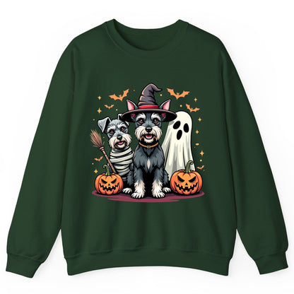 Halloween Schnauzer Dogs schnauzer dogs Sweatshirt Forest Green product mockup