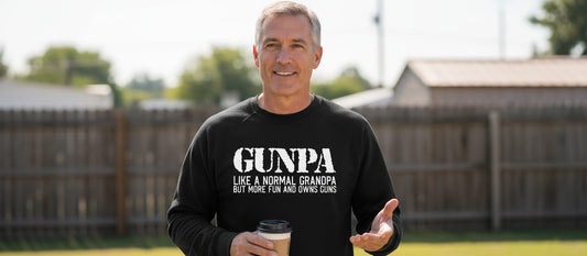 Gunpa Like a Normal Grandpa but More Fun and Owns Guns funny gun owner grandpa Sweatshirt Black lifestyle mockup