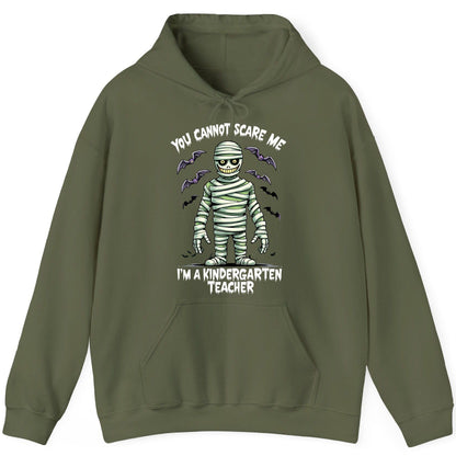 You Cannot Scare Me I'm a Kindergarten Teacher kindergarten teacher Hoodie Military Green product mockup