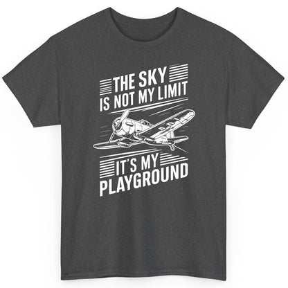 The Sky Is Not My Limit It's My Playground vintage airplane T-Shirt Dark Heather product mockup