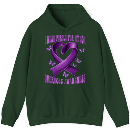I Wear Purple for My Son Overdose Awareness overdose awareness Hoodie Forest Green product mockup