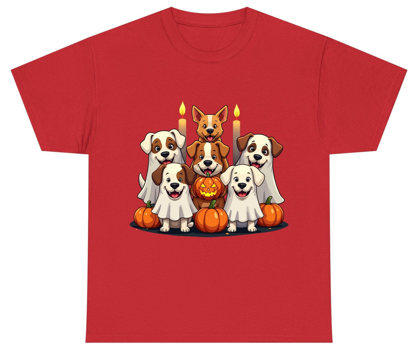 Cute Ghost Dogs Halloween Halloween dogs Youth T-Shirt Red product mockup