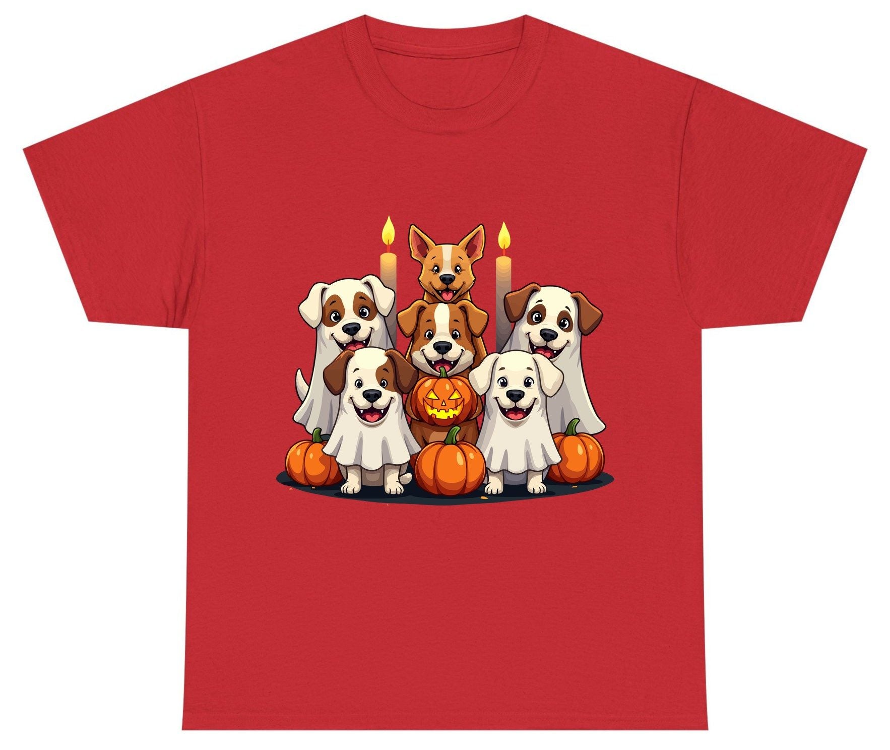 Cute Ghost Dogs Halloween Halloween dogs Youth T-Shirt Red product mockup