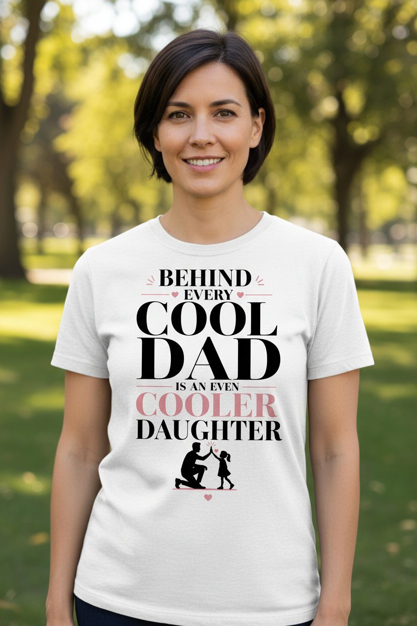 Behind Every Cool Dad Is an Even Cooler Daughter father and daughter T-Shirt White lifestyle mockup