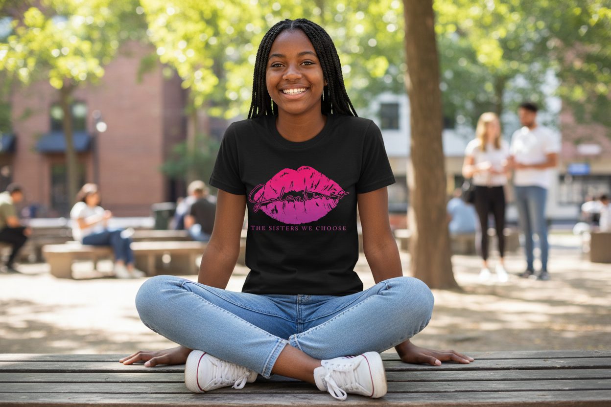 Galentines the Sisters We Choose galentine's day Youth T-Shirt Black lifestyle mockup