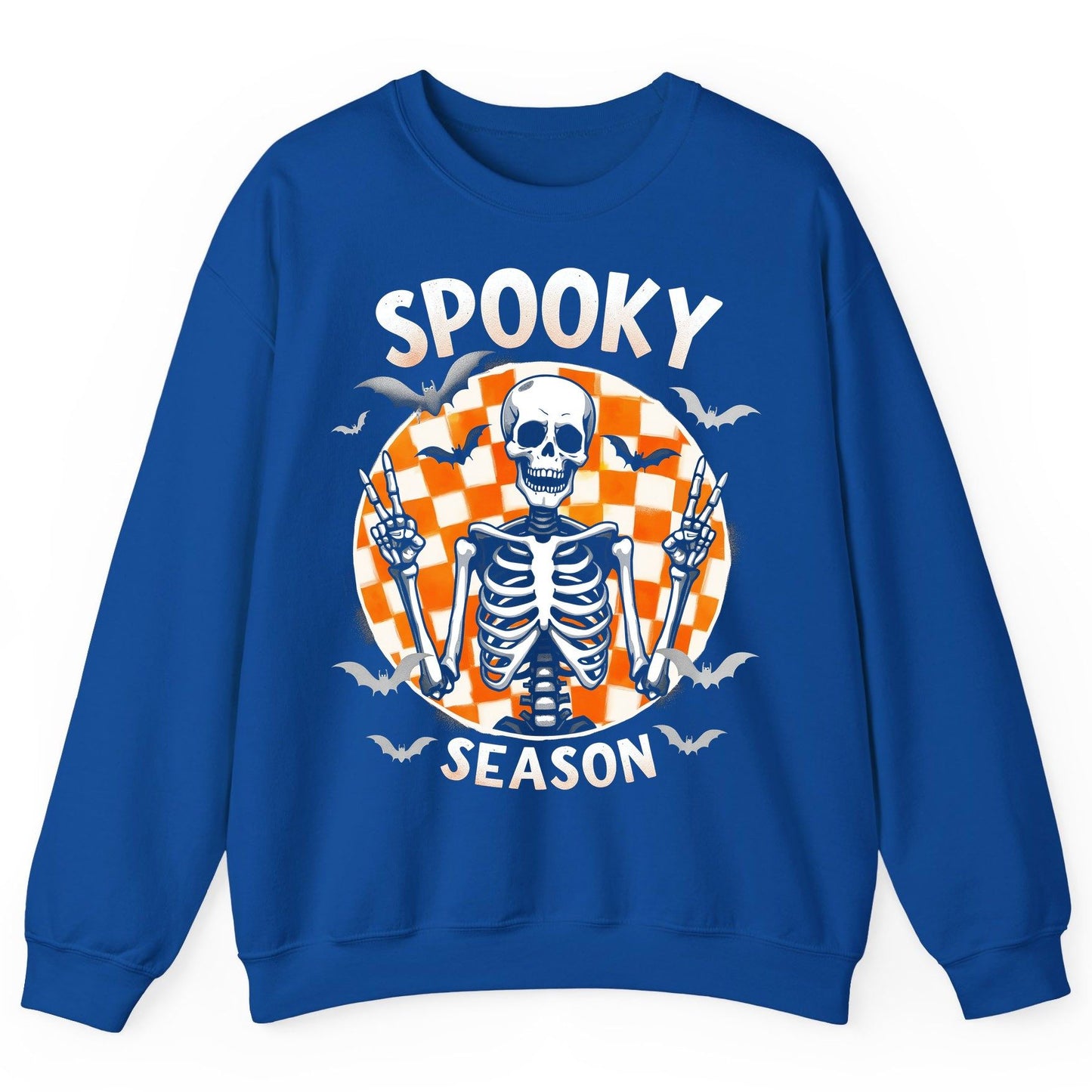 Spooky Season Halloween skeleton Sweatshirt Royal product mockup