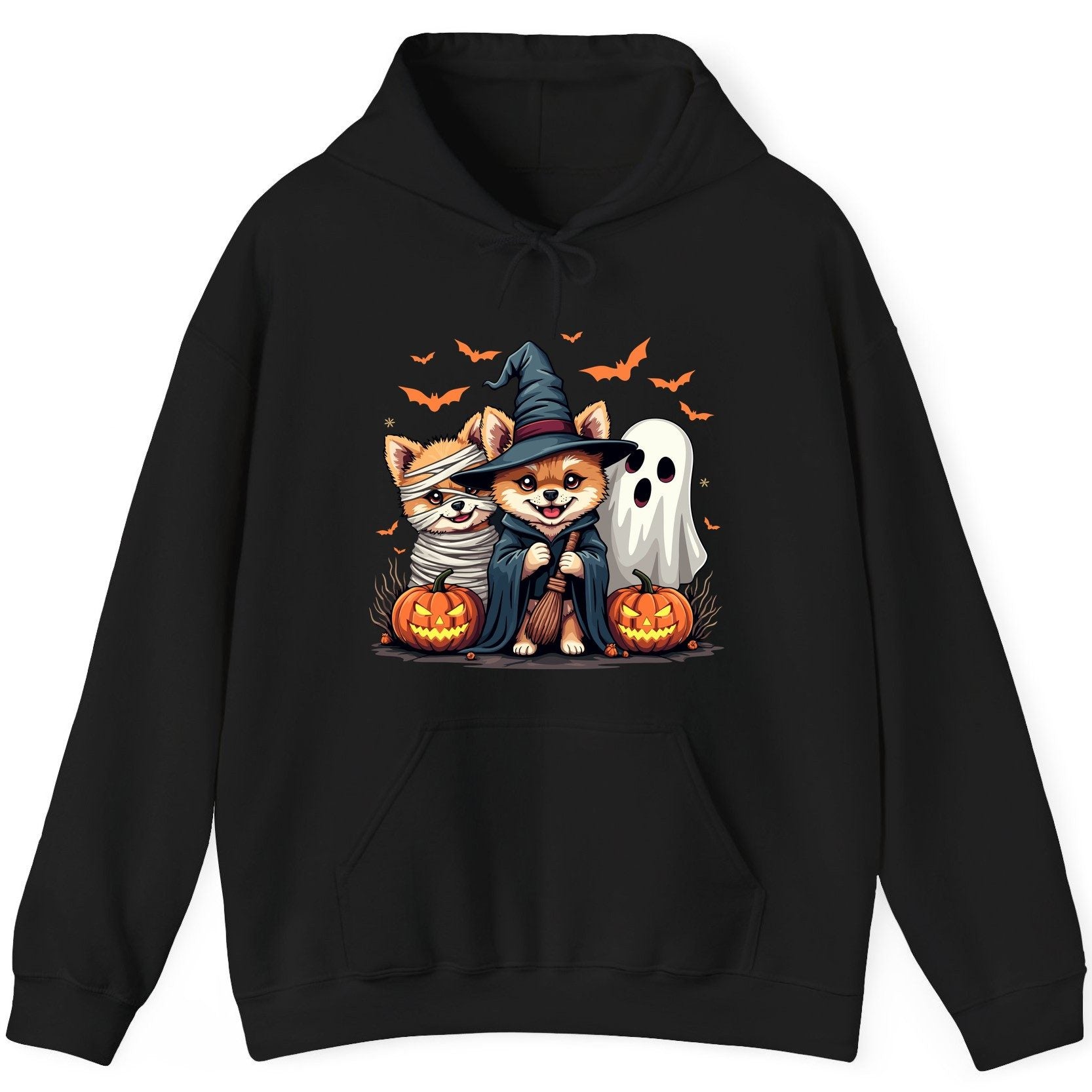 Cute Halloween Corgi Dogs Halloween corgis Hoodie Black product mockup