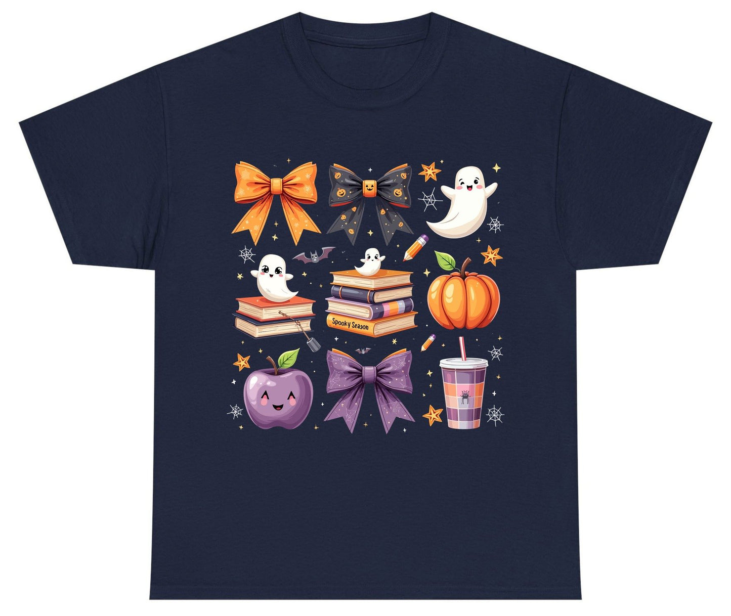 Spooky Season Halloween Youth T-Shirt Navy product mockup