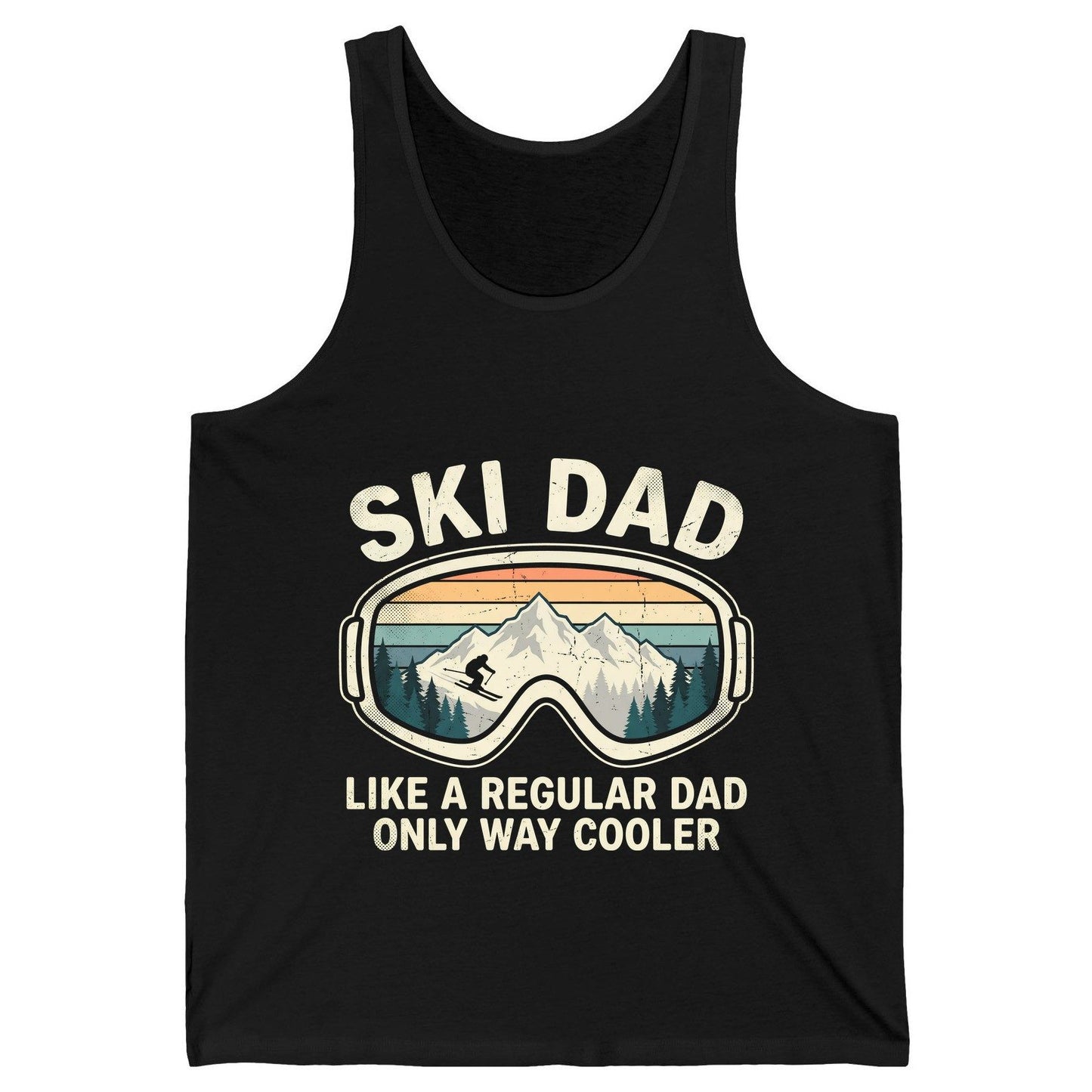 Ski Dad Like a Regular Dad Only Way Cooler skiing Tank Top Black product mockup