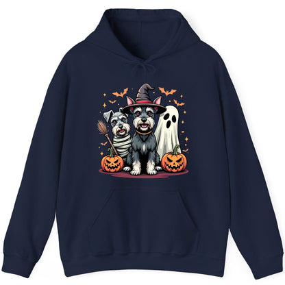 Halloween Schnauzer Dogs schnauzer dogs Hoodie Navy product mockup