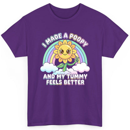 I Made a Poopy and My Tummy Feels Better kawaii sunflower T-Shirt Purple product mockup