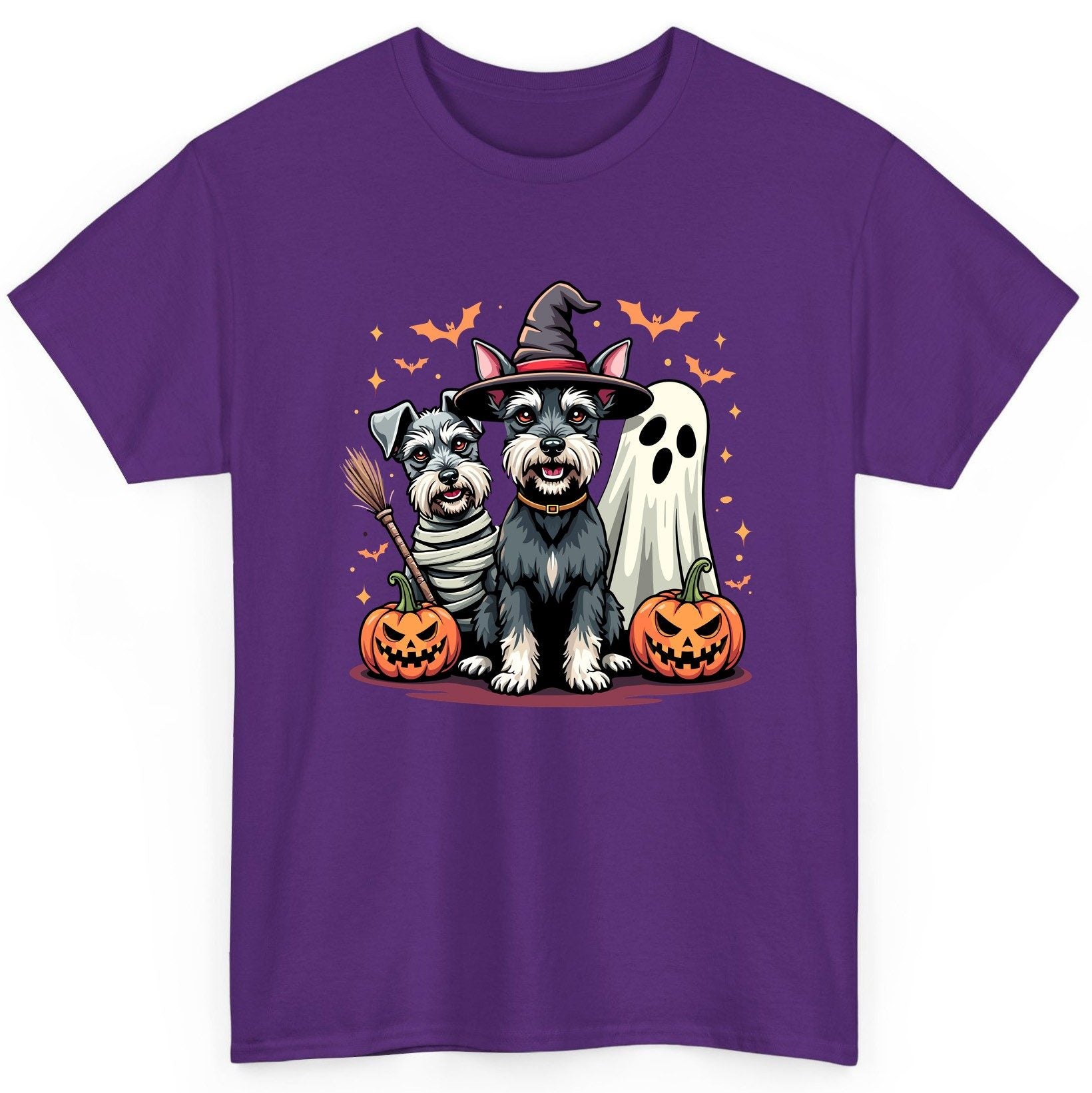 Halloween Schnauzer Dogs schnauzer dogs T-Shirt Purple product mockup