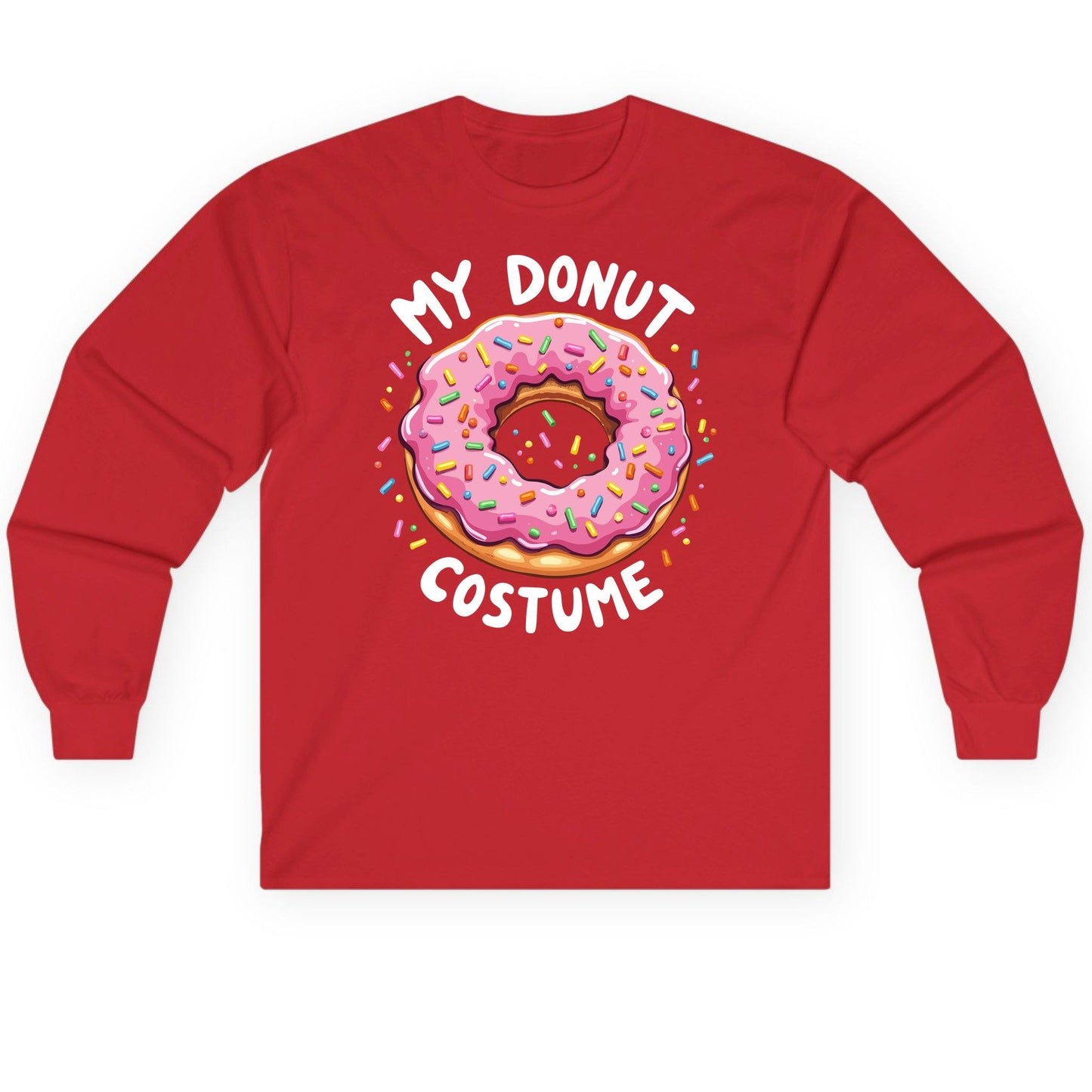 My Donut Costume donut Long Sleeve Tee Red product mockup