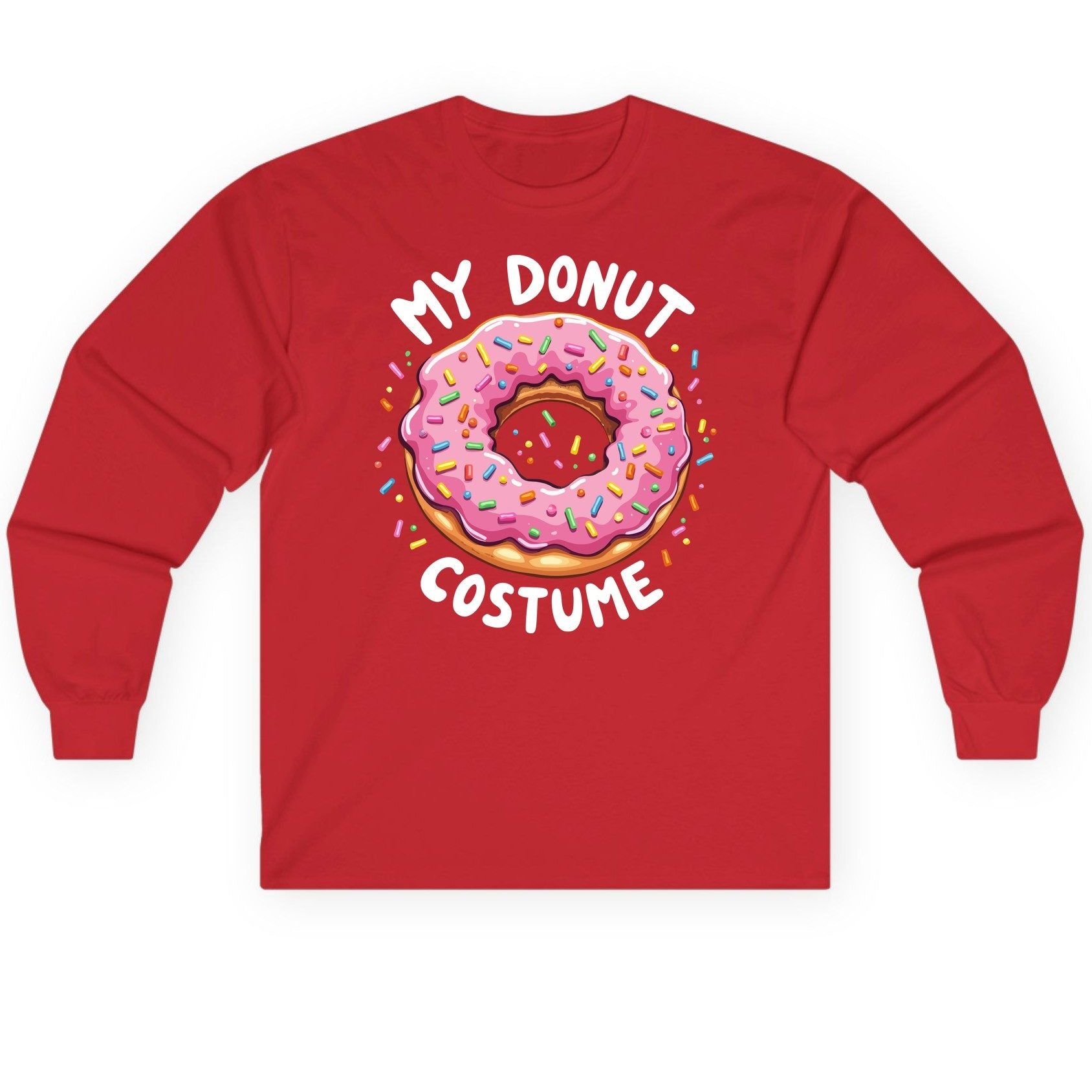 My Donut Costume donut Long Sleeve Tee Red product mockup