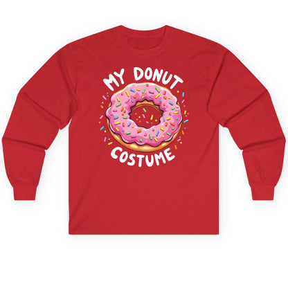 My Donut Costume donut Long Sleeve Tee Red product mockup