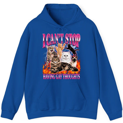 I Can't Stop Having Gay Thoughts cats Hoodie Royal product mockup