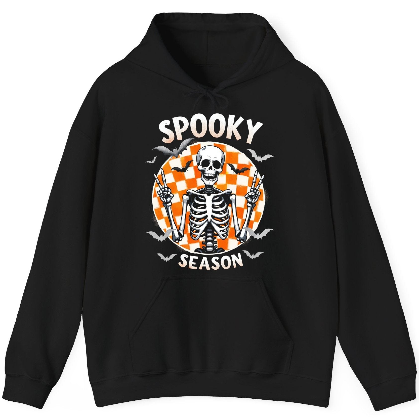 Spooky Season Halloween skeleton Hoodie Black product mockup