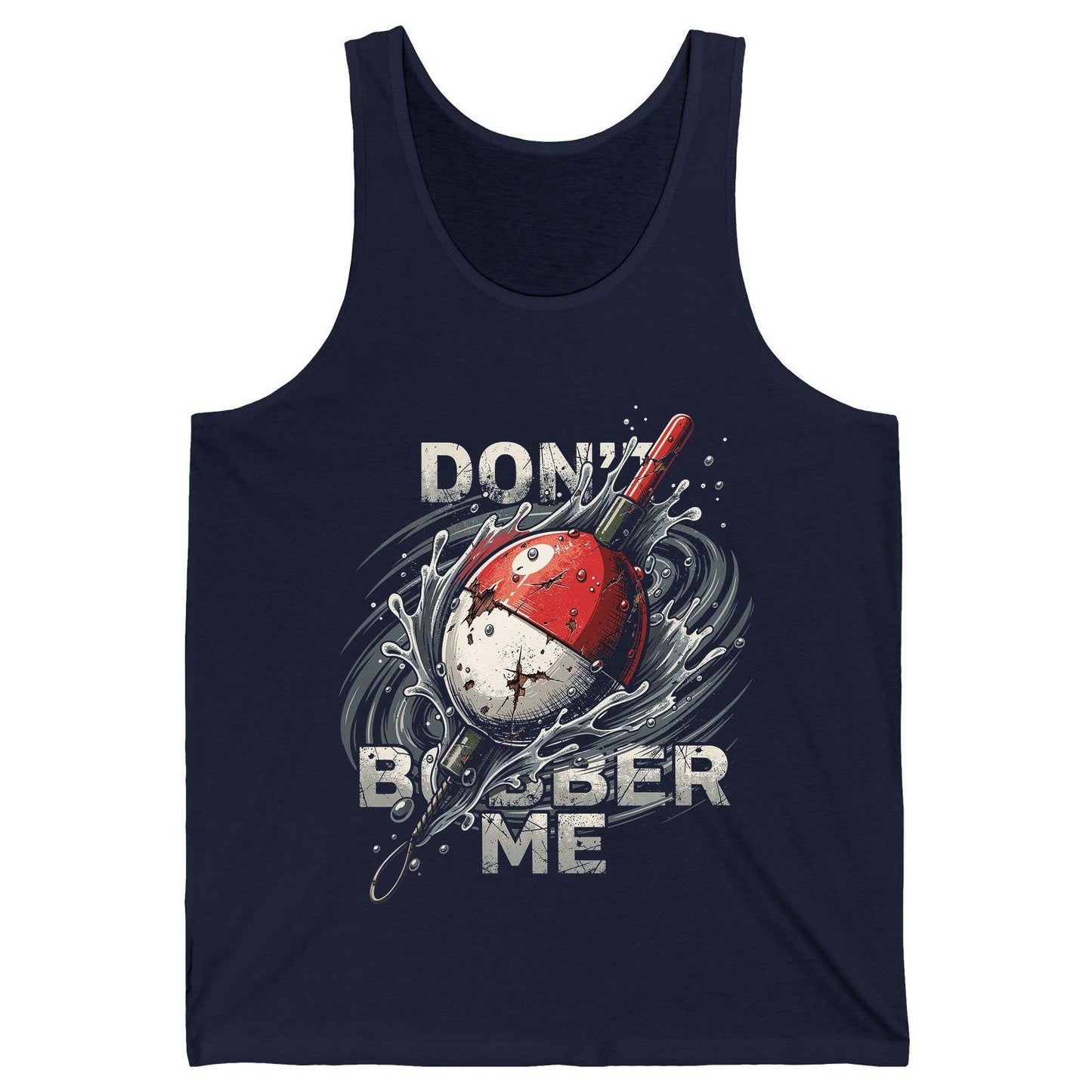 Don't Bobber Me fishing Tank Top Navy product mockup