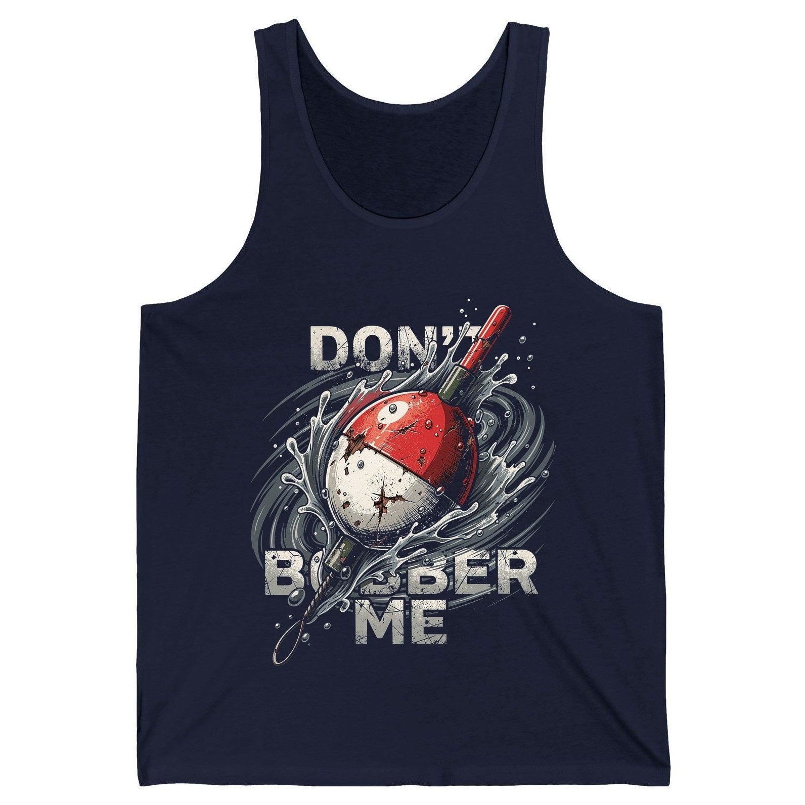 Don't Bobber Me fishing Tank Top Navy product mockup