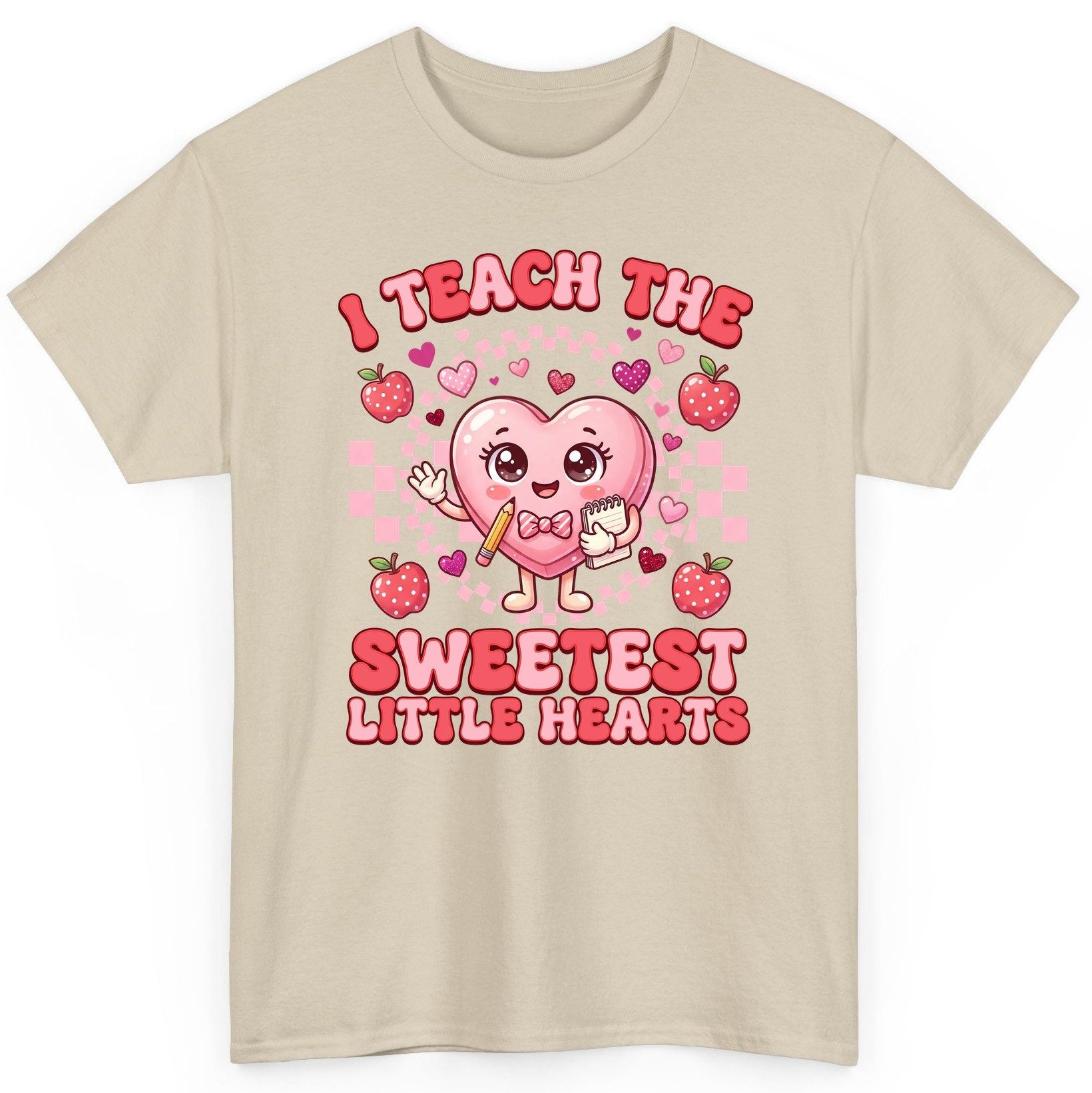 I Teach the Sweetest Little Hearts teaching T-Shirt Sand product mockup