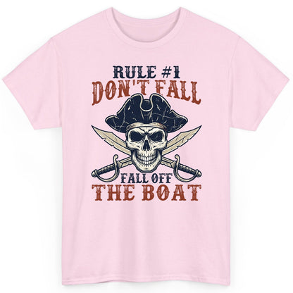 Rule 1 Don't Fall Off the Boat pirate T-Shirt Light Pink product mockup
