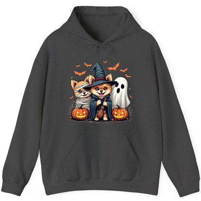 Cute Halloween Corgi Dogs Halloween corgis Hoodie Dark Heather product mockup