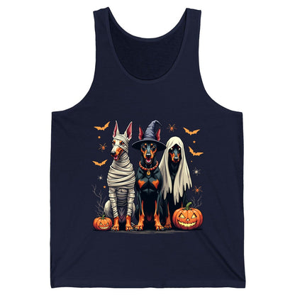 Halloween Doberman Trio doberman pinscher Tank Top Navy product mockup